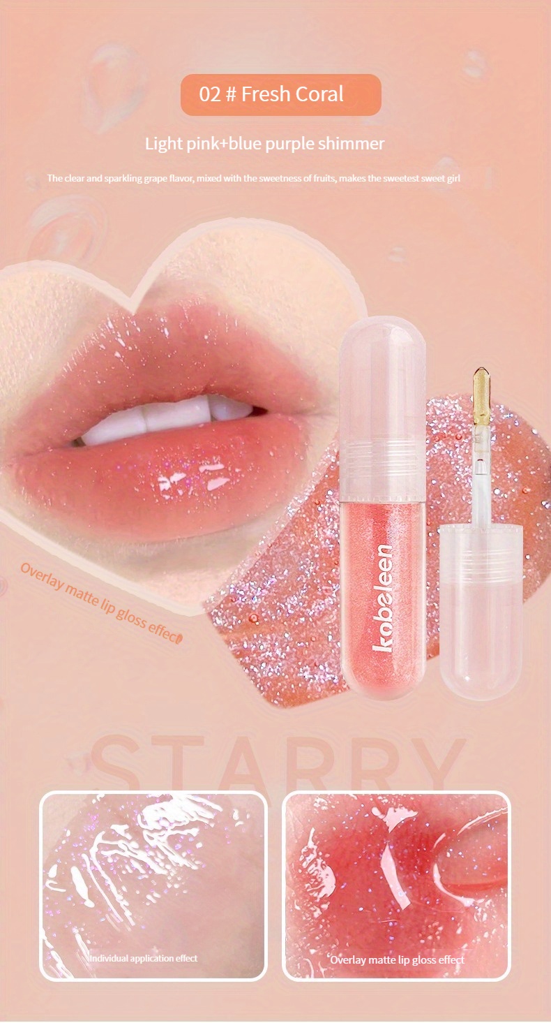 Lip Care Oil Shiny Jelly Doodle Lip Gloss Glitter Lip Gloss - Temu