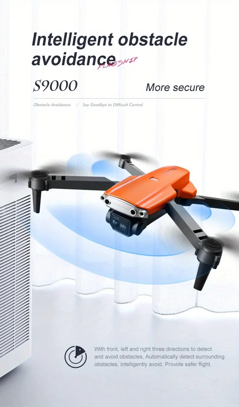 s9000 large size folding drone dual camera hd aerial camera esc camera obstacle avoidance remote control aircraft details 5