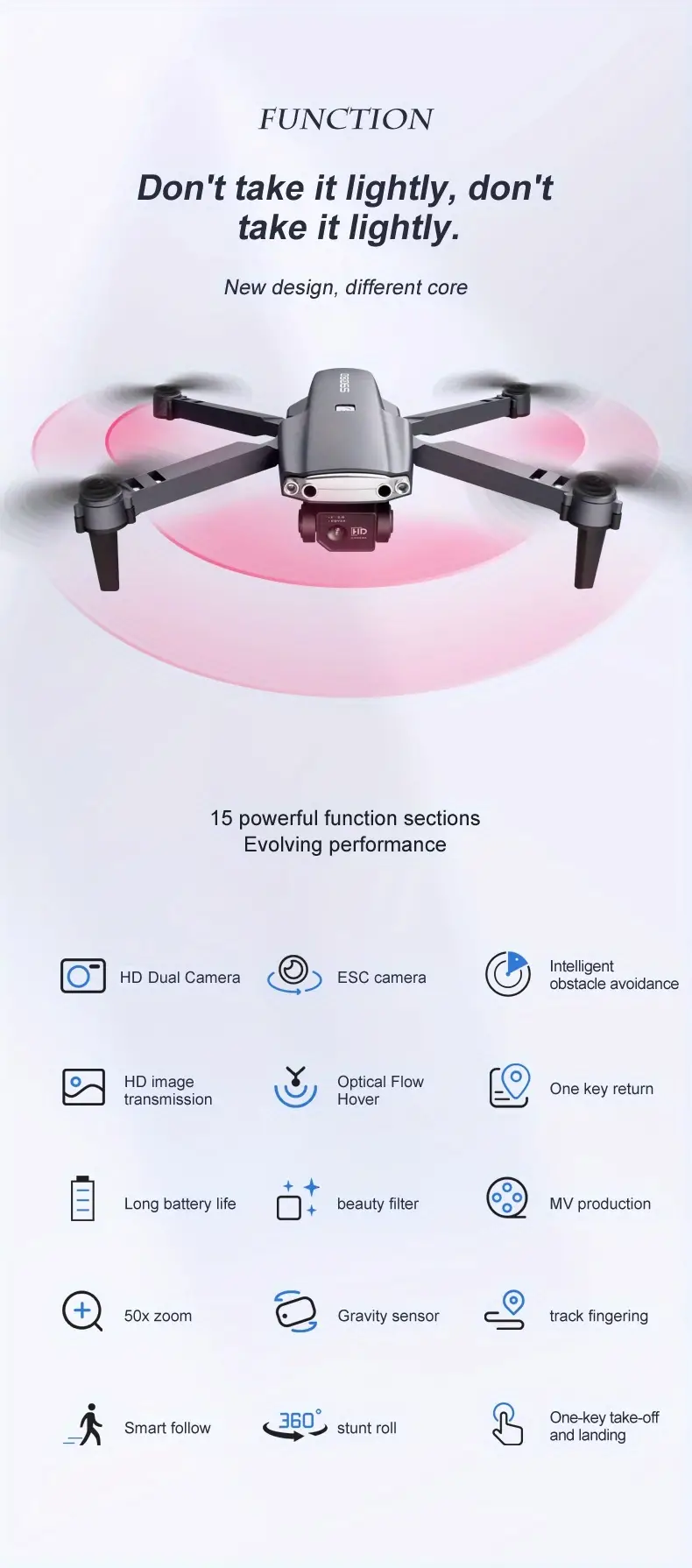 s9000 large size folding drone dual camera hd aerial camera esc camera obstacle avoidance remote control aircraft details 2