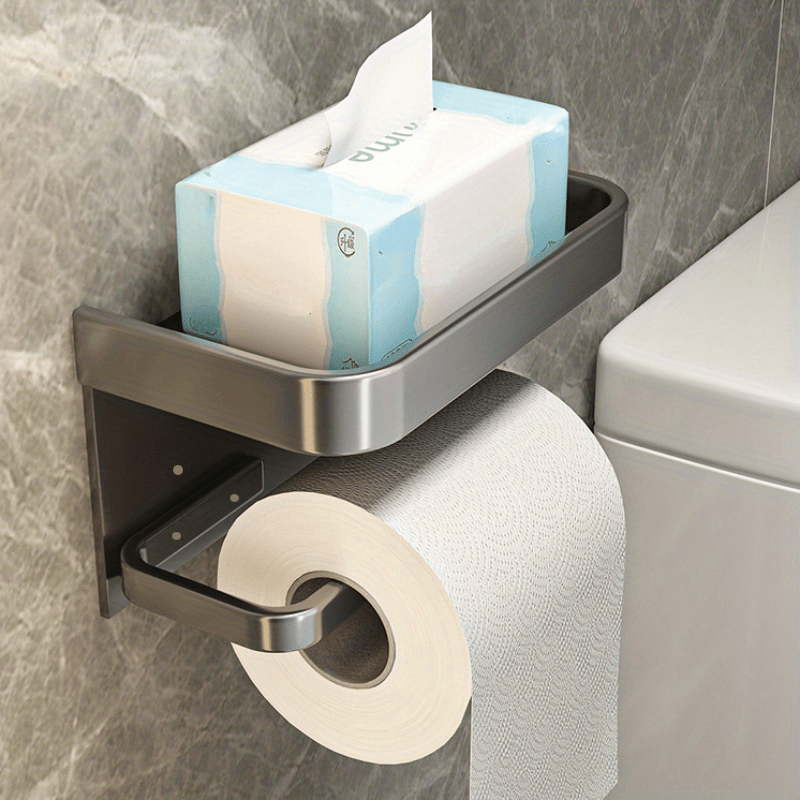 Aluminum Large Toilet Paper Holder Gun Grey Wall-Mounted Bathroom