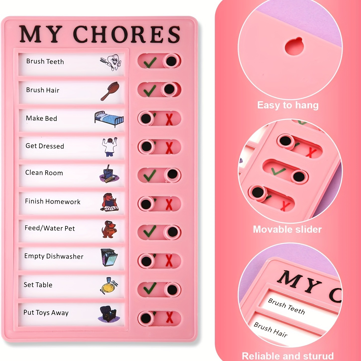 4 Pieces to Do List Checklis Boards Plastic RV Chore Chart Memo Boards  Detachable Message Board Checklist Slider Schedule Planning Boards with 8