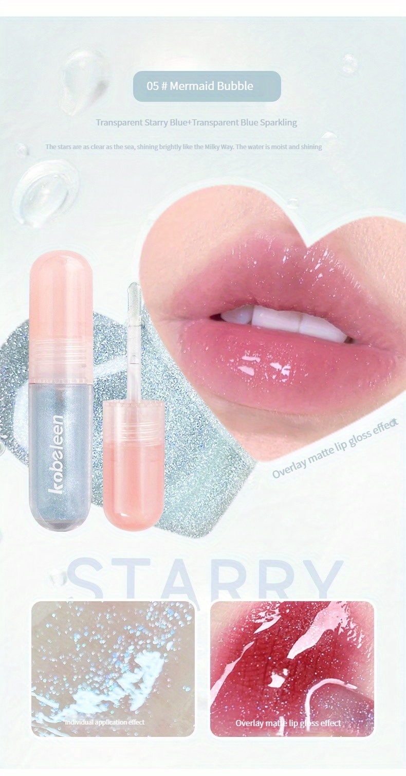 Lip Care Oil Shiny Jelly Doodle Lip Gloss Glitter Lip Gloss - Temu