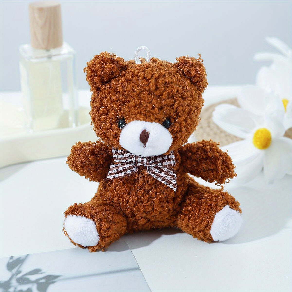 Cute Studded Denim Teddy Bear Bag Charm - Perfect Girl Accessory Keychain!  - Temu Japan