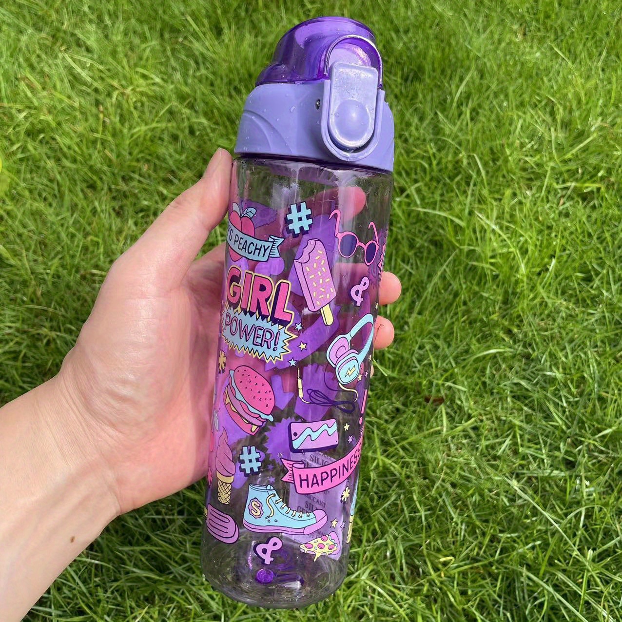 600ml Water Bottle for Girls Outdoor Sport Fitness Water Cup Large Capacity  Spray Bottle BPA Free Drinkware Travel Bottles