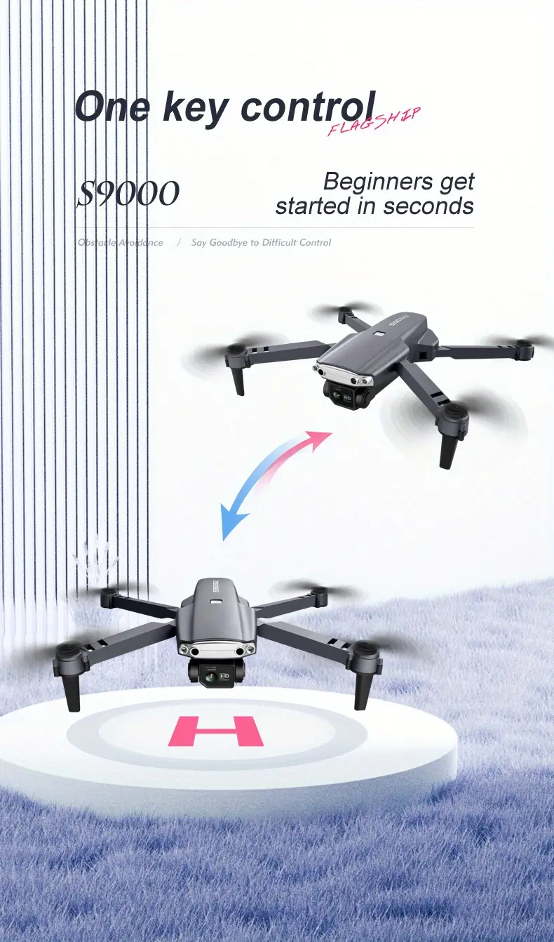 s9000 large size folding drone dual camera hd aerial camera esc camera obstacle avoidance remote control aircraft details 12