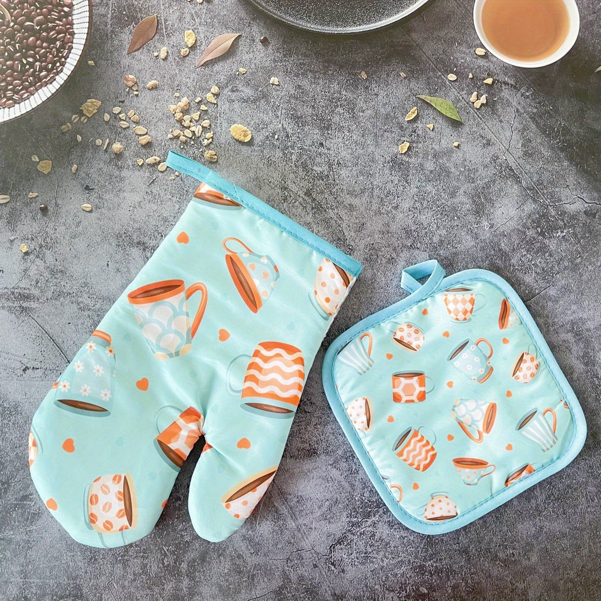 Cute Oven Mitts and Pot Pad Sets Non-Slip Potholders Kitchen Heat Resistant  Cute Heat Resistant Non-Slip Potholders Kitchen Heat Resistant Hot Pads Cute  Oven Mitts and Pot Pad Sets for Kitchen 1 