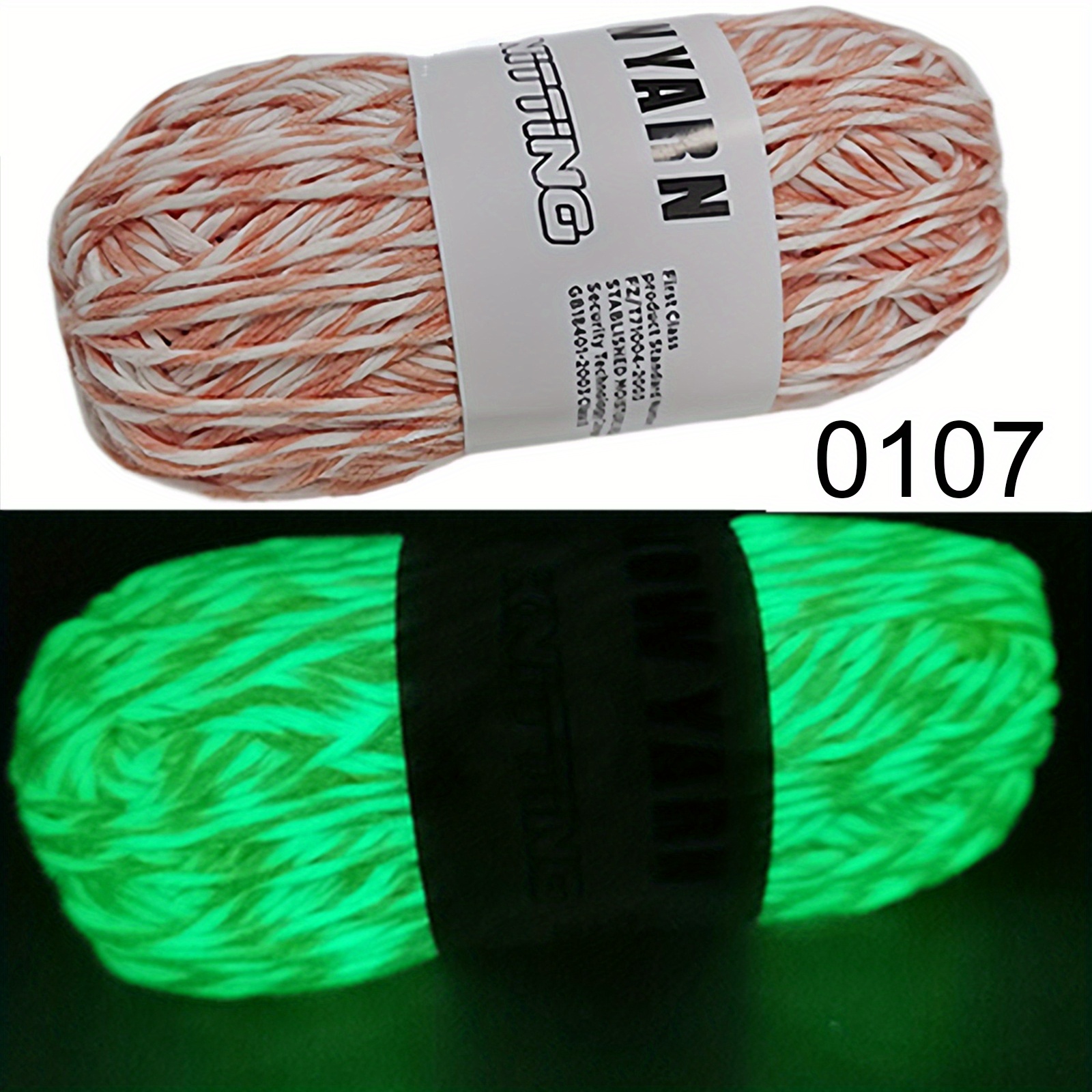 Glow in The Dark Yarn for Crocheting, Pink Yarn, Orange yarn, Glow Green  Yarn Thread, Knitting DIY Yarn 