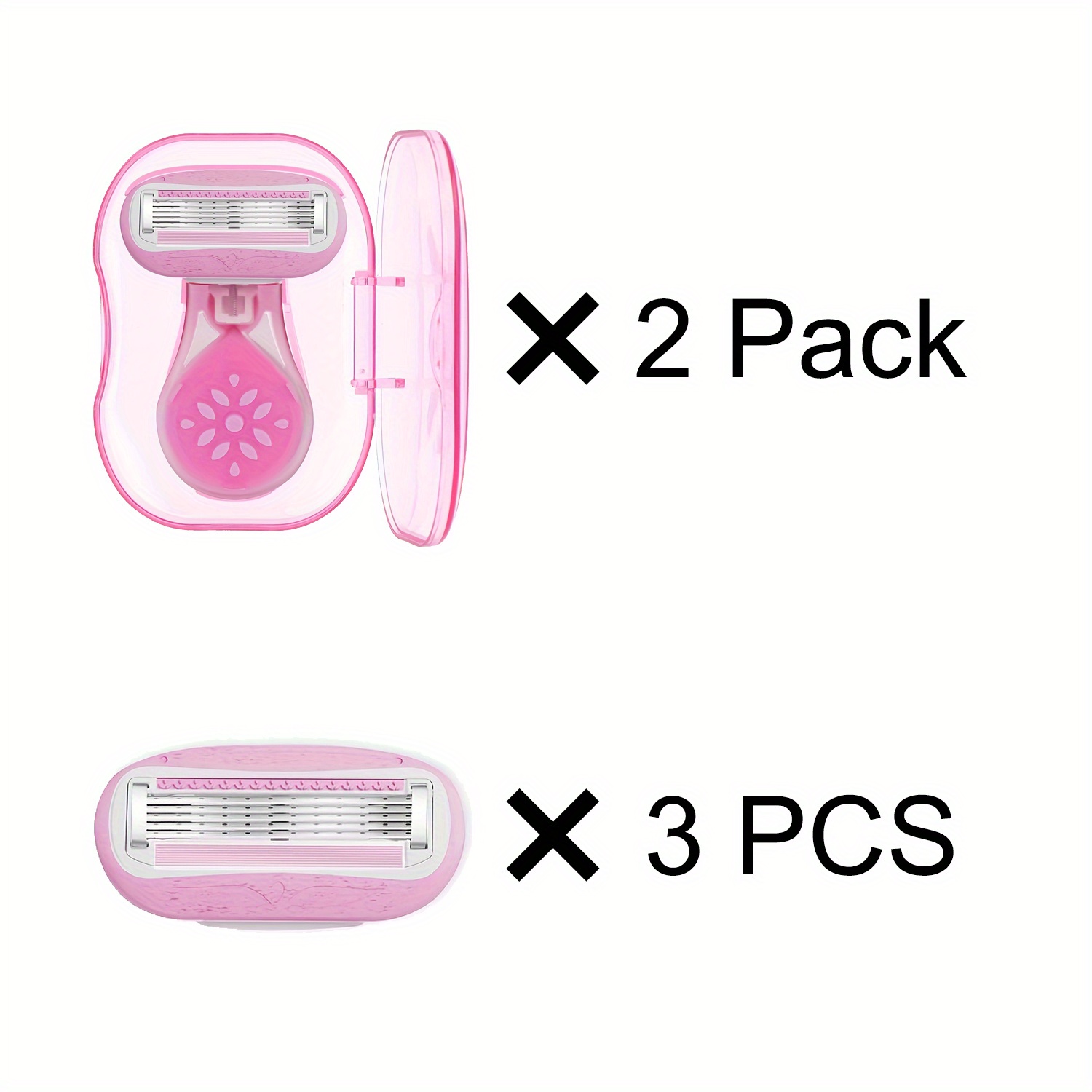 5-Layer Pink Drop Shaped Women's Shaving Razor with Storage Box