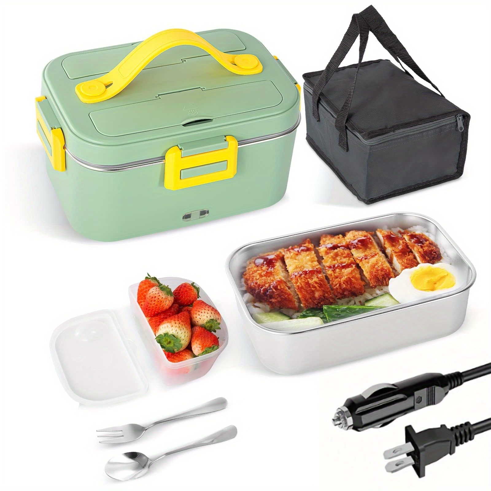 Caja de almuerzo eléctrica con calentador de comida portátil con rec