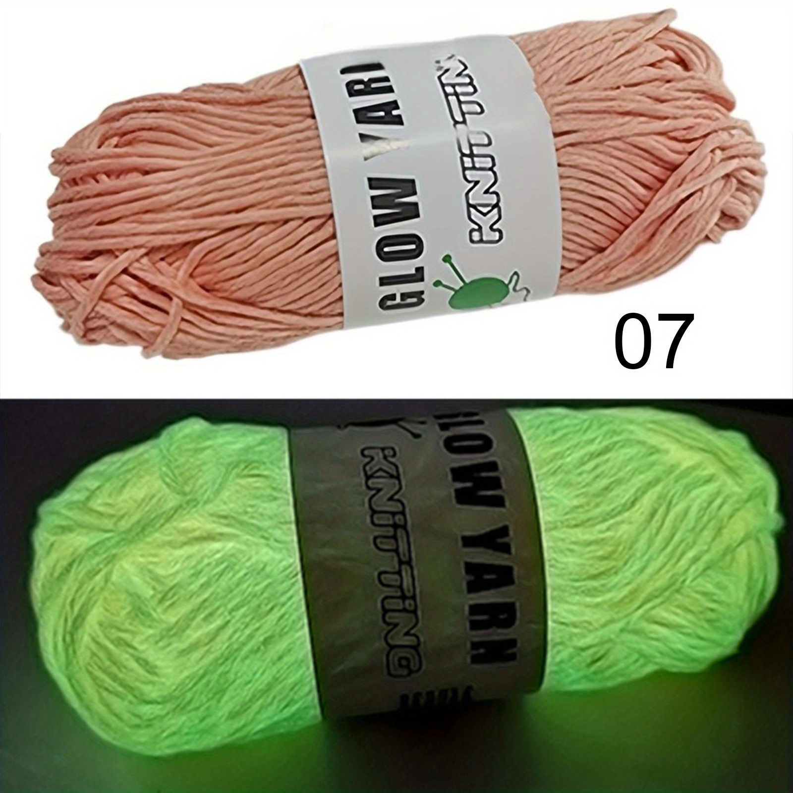  Glow in The Dark Yarn for Crochet,Luminous Yarn for DIY Art  Crafts, Knitting, Crocheting for Beginners (Mint Green, One Size)