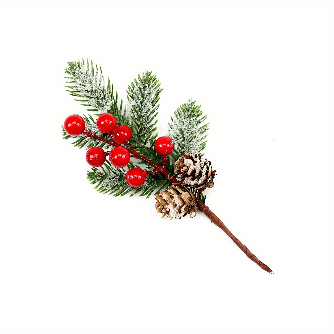 TIHOOD 20PCS 8inch Artificial Christmas Floral Picks, Red Fake Berry Picks  Stems, Pine Branches with Pinecones Holly Leaves for Vase Floral  Arrangement Wreath Winter Holiday Season Decor Crafts - Yahoo Shopping