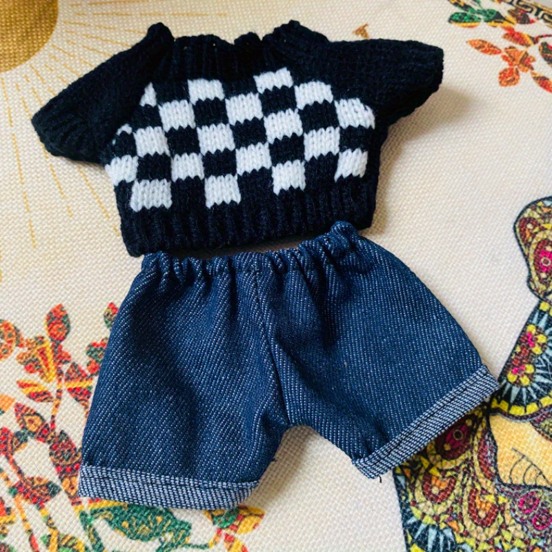 Plush Baby Clothes Knitted Sweaters and Shorts for Dolls