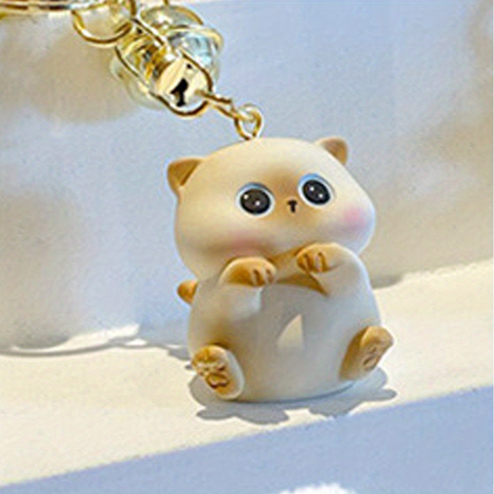 Cute Cat Bracelet Keychain Kawaii Animal Wristlet Key Chain Ring