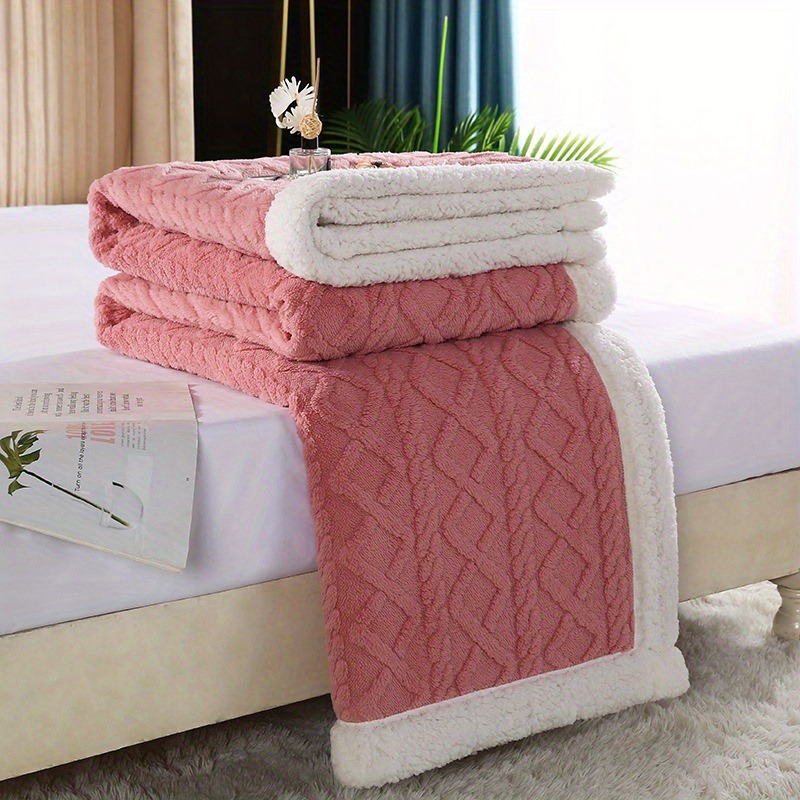 Lamb Fleece Blanket Comfortable 3d Fashionable Design Plush - Temu