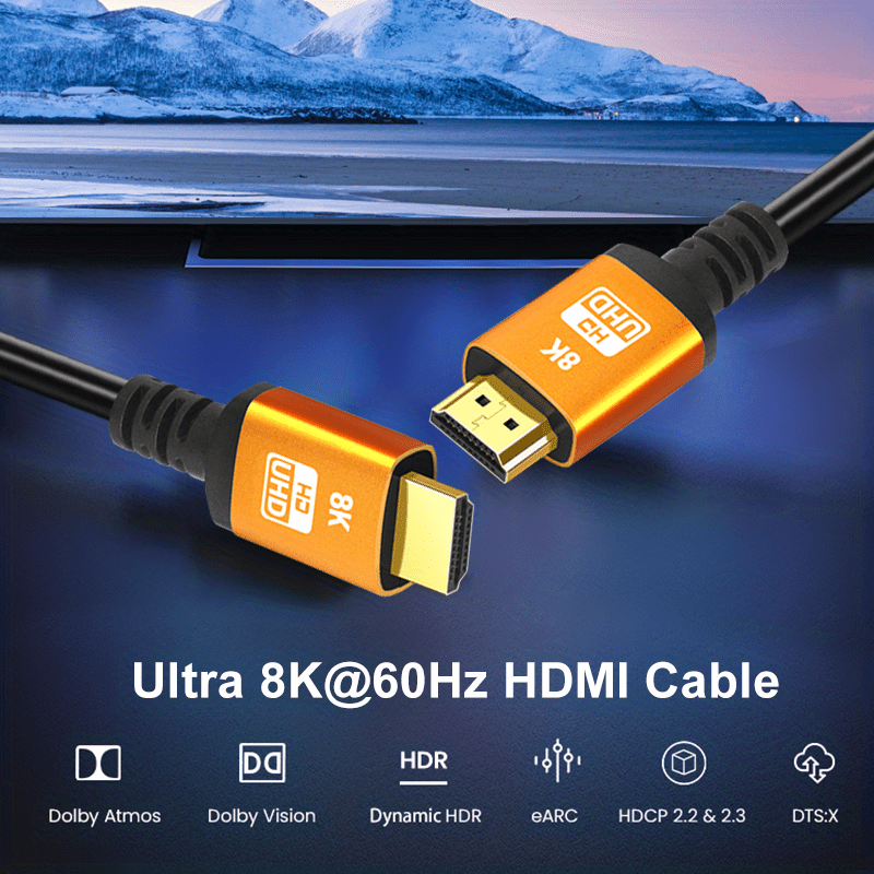 I Zclive Conector Alta Velocidad 8k Cable 2.1, Conector 8k@60hz 4k@120hz  Cable, Conector Macho Conector 4k@60hz Hdr, 3d, 2160p, 1080p, Arc, Hdr,  Conector Cables Monitores, Hdcp 2.2, Tv, Xbox, Ps3/ps4, Switch, Conector