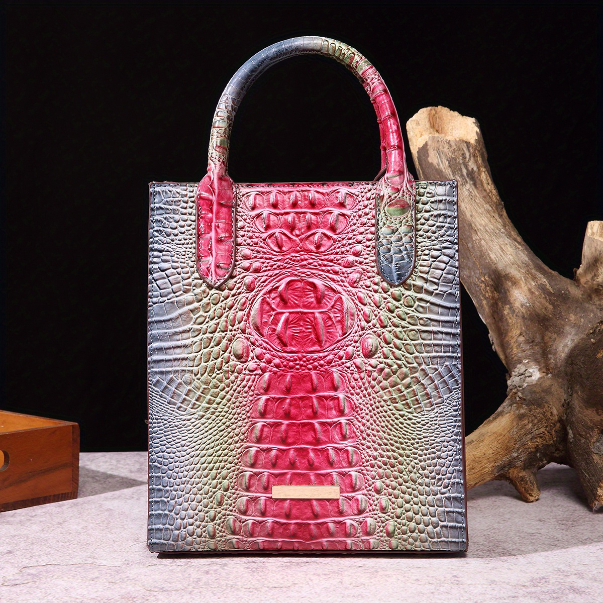 Luxury Women Alligator Handbag Brahmin Bags Retro Animal Pattern