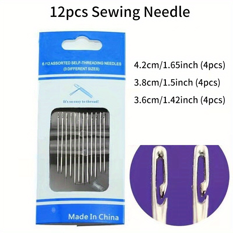 25pcs Large Eye Hand Sewing Needle, Sewing Needles Large Eye, Cross Stitch  Needle, Leather Needles With Wood Needle Case, Embroidery Needle Storage Fo