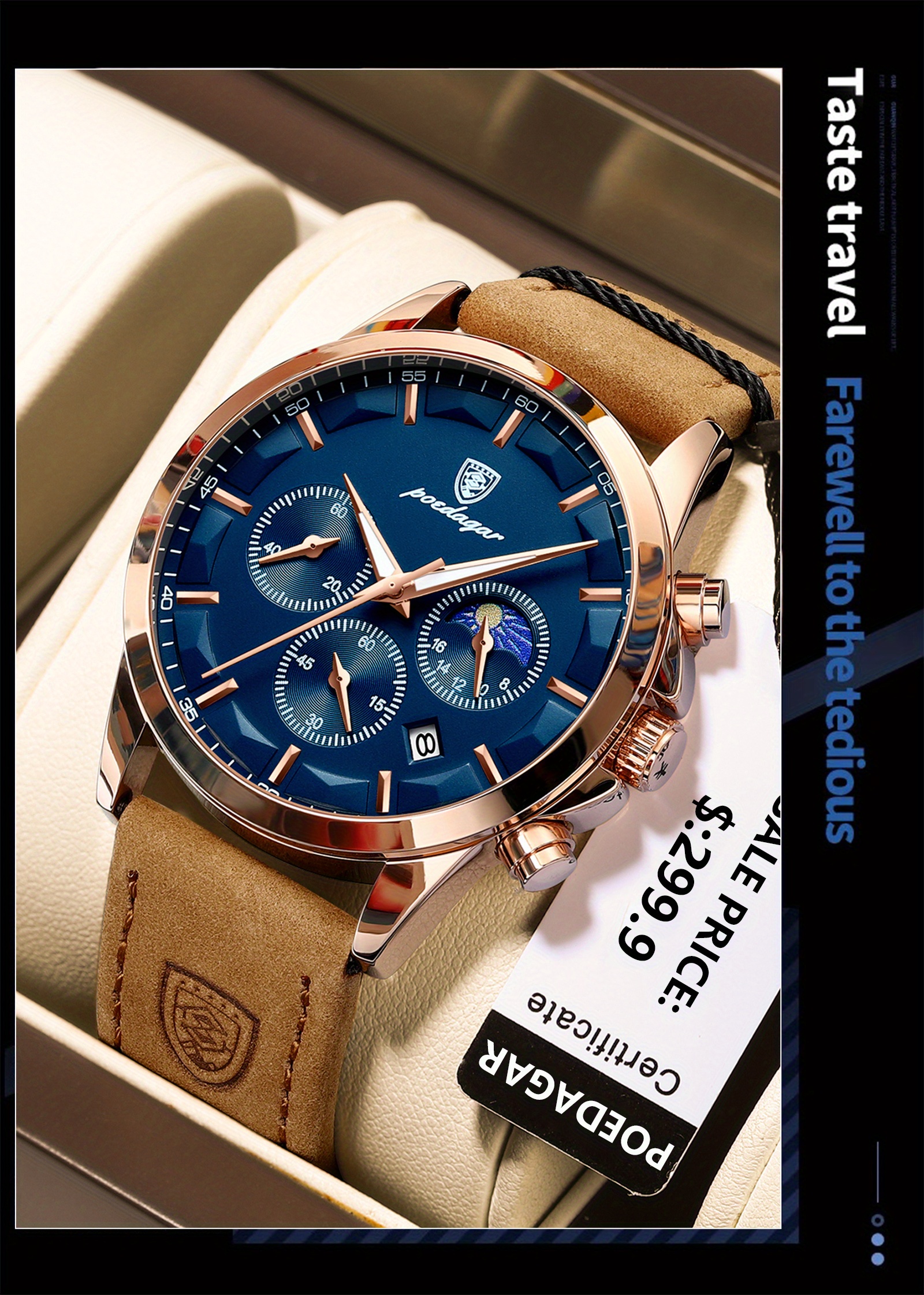   waterproof luminous calendar mens watch trendy casual quartz watch   for gifts details 2