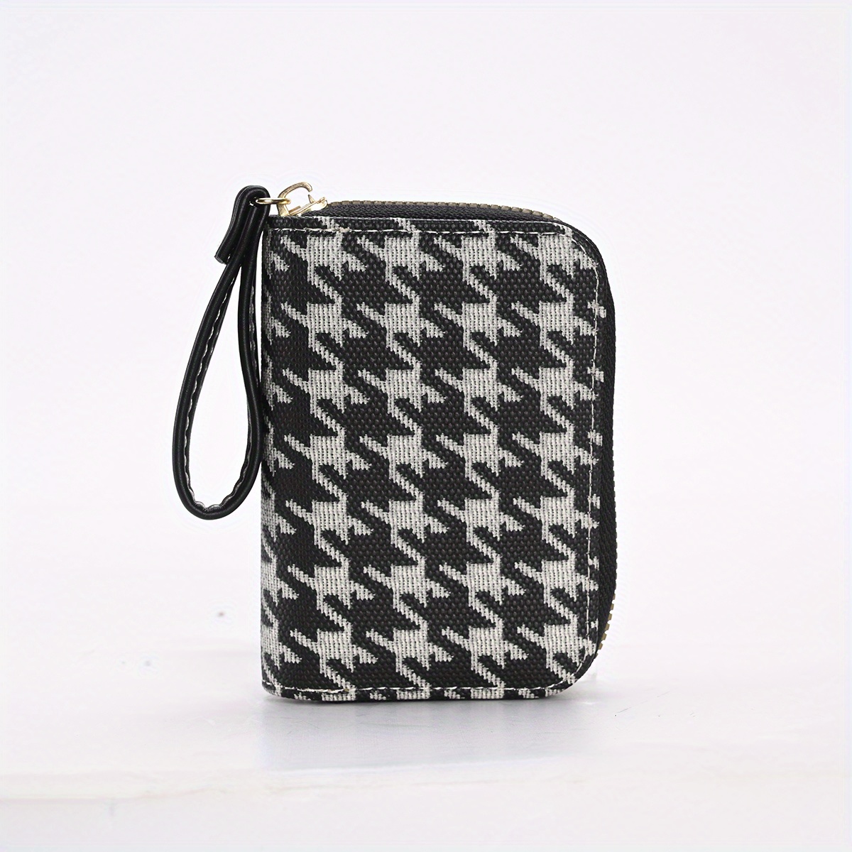 Houndstooth Pattern Fashionable Wallet With Letter Print