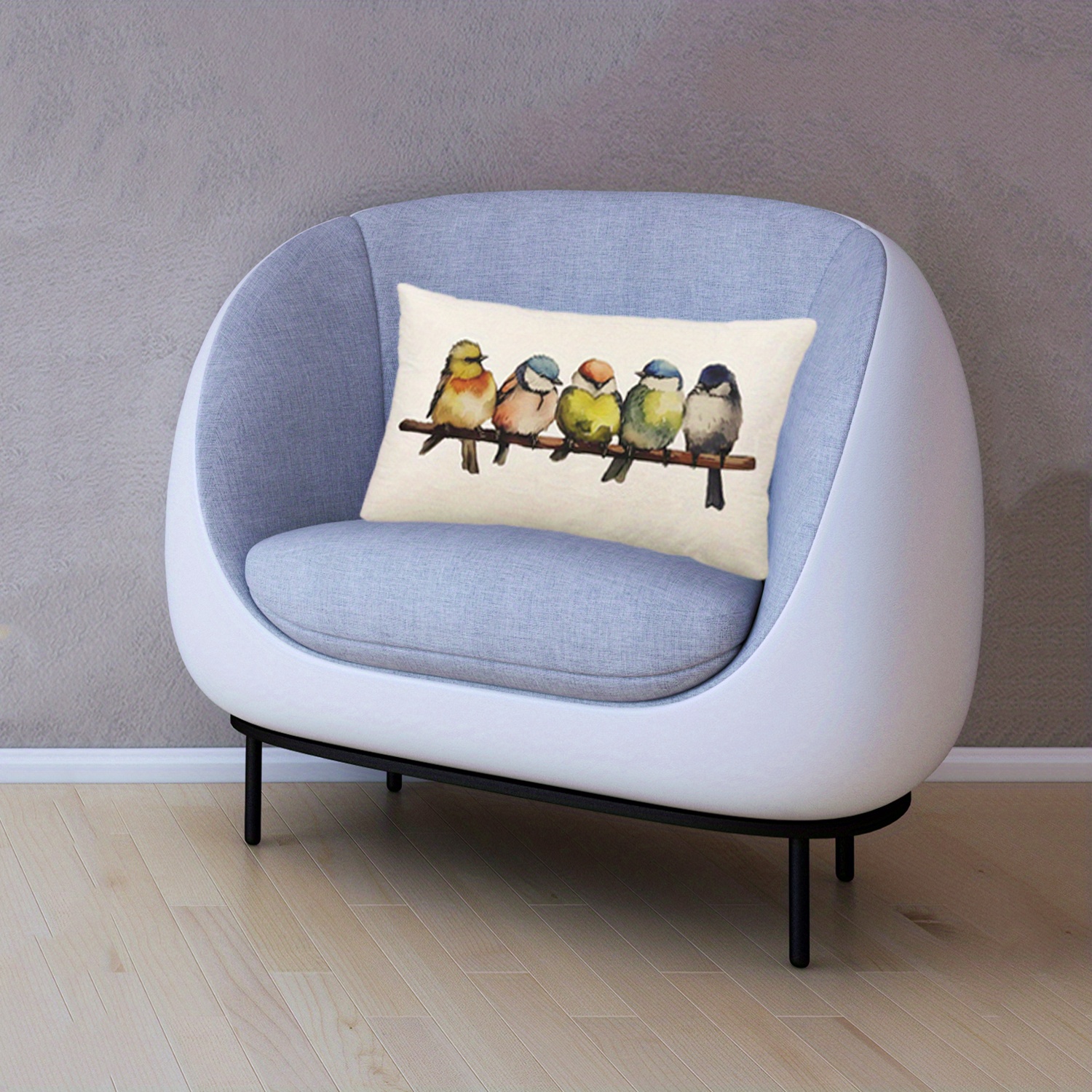 2pcs 12inch 20inch oil   bird pillow cover cushion cover double sided printed polyester linen pillow   sofa seat lumbar pillow lumbar   bedroom decorative pillows pillows not included details 4