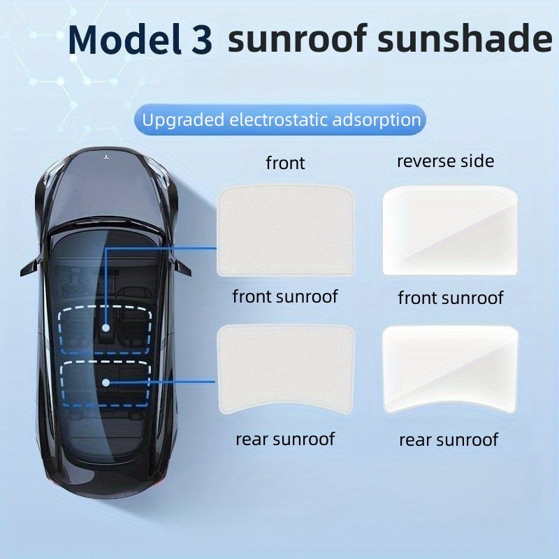 Xiziiss Glass Roof Sunshade Sunroof Für Model 3/Y, Neue Elektrostatische  Adsorption Sonnendachglas Hitze- Und Wärmedämmung Abdeckung - Temu Germany