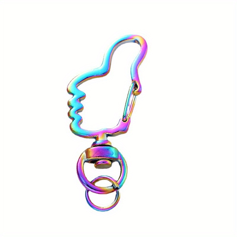 2pcs Rainbow Swivel Lanyard Snap Hook With Key Rings Style Lobster Claw  Clasps For Keychain Purse Jewelry Making