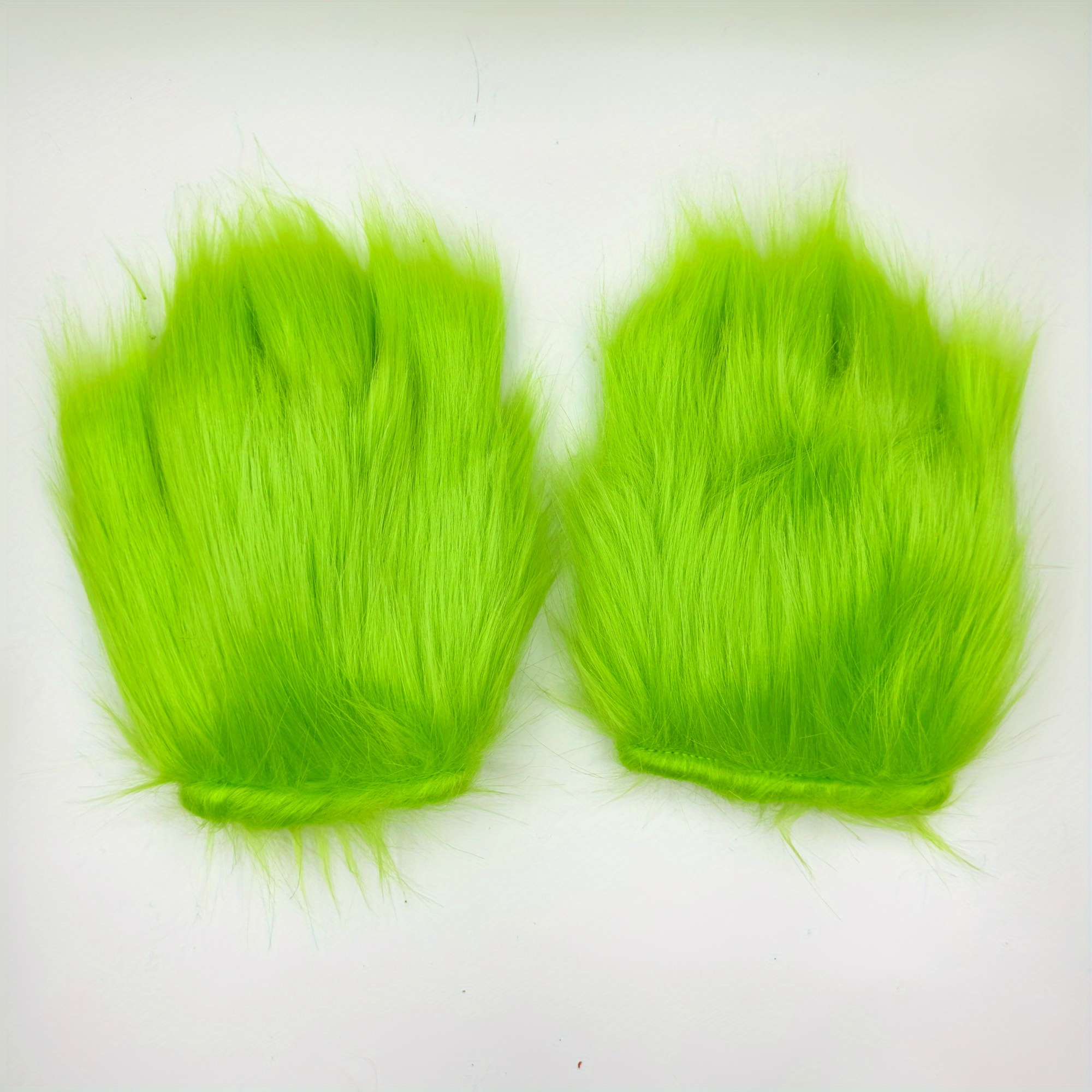 SevenJuly1 Guantes verdes con accesorio de disfraz de Halloween peludo,  guantes de Navidad para cosplay, Verde