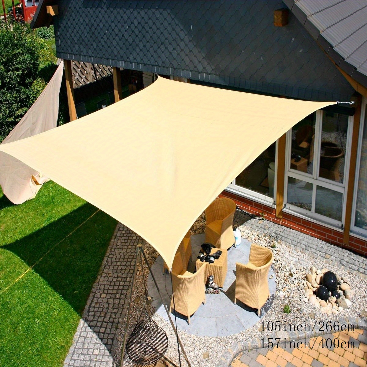 1 panel sun canopy shade sail rectangle uv block for patio deck yard and outdoor activities 105in 79in