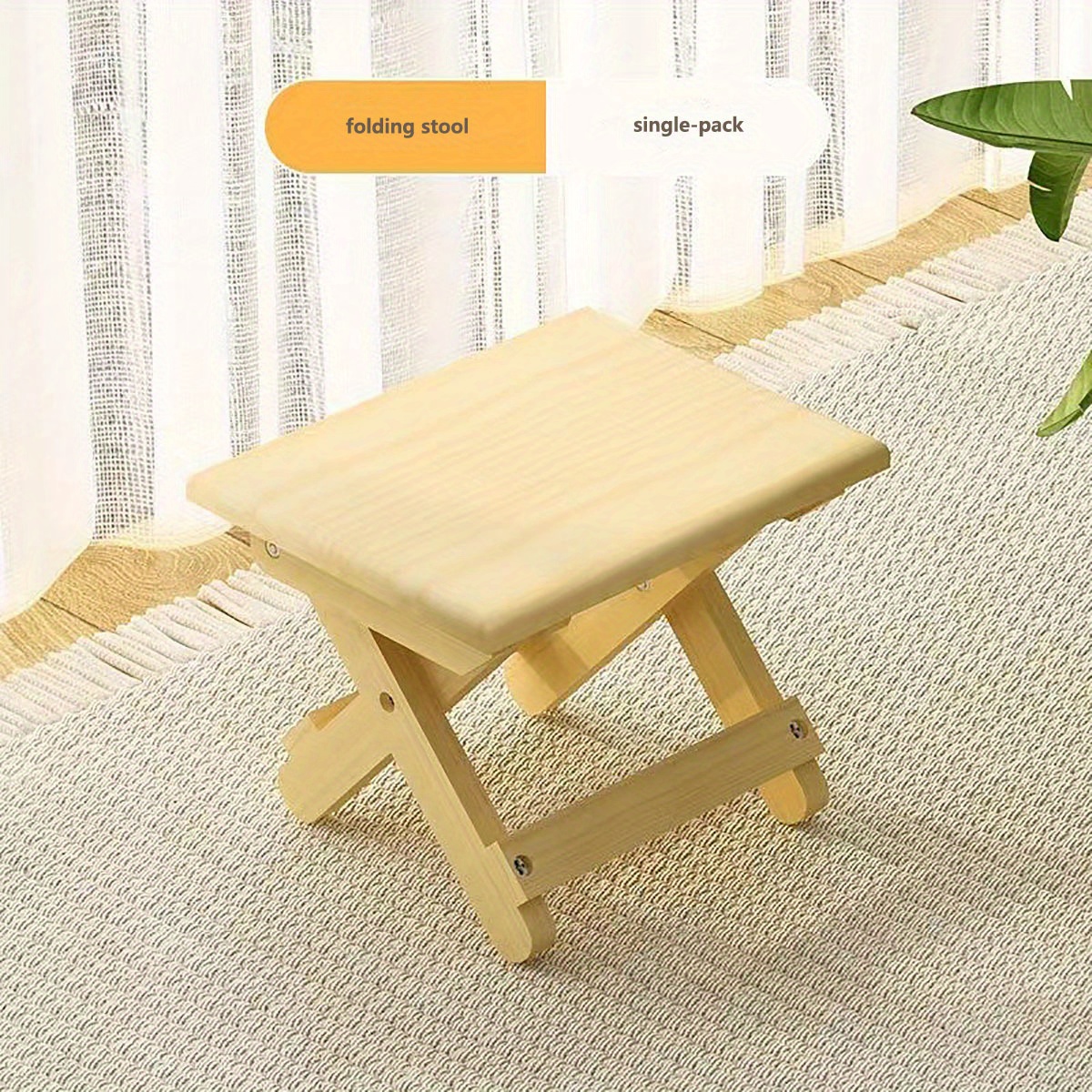 Lightweight Foldable Wooden Stool,Portable Collapsible Wood Seat, Heavy  Duty Fishing Chair,Waterproof, Resting,Leg Shaving,Fishing,Camping