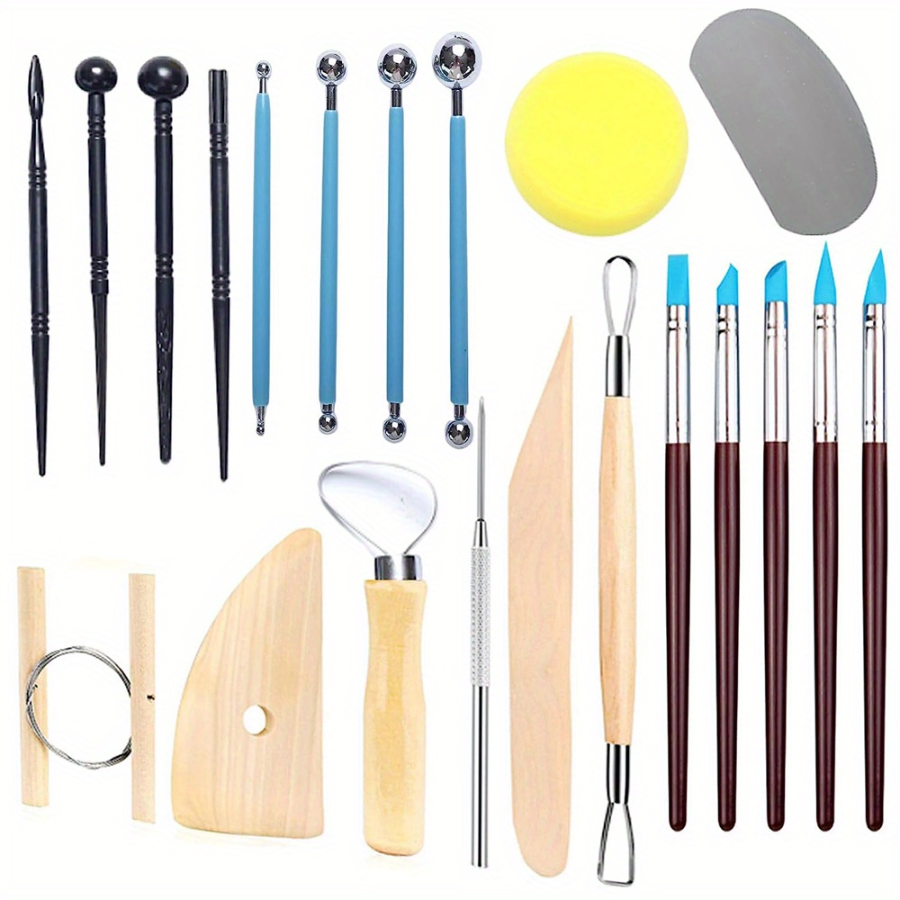 Kit de herramientas de cerámica, 17 piezas de arcilla polimérica, kit de  herramientas de escultura de arcilla de modelado, herramientas de cerámica