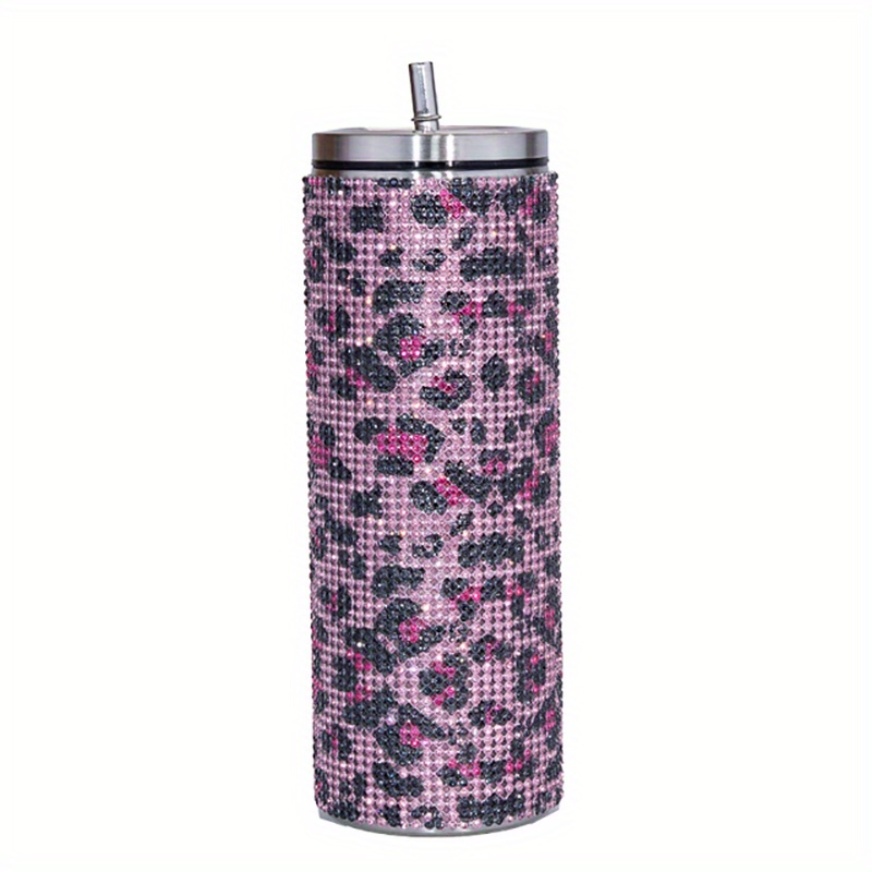 Rhinestone Travel Tumbler Cup in Dark Pink