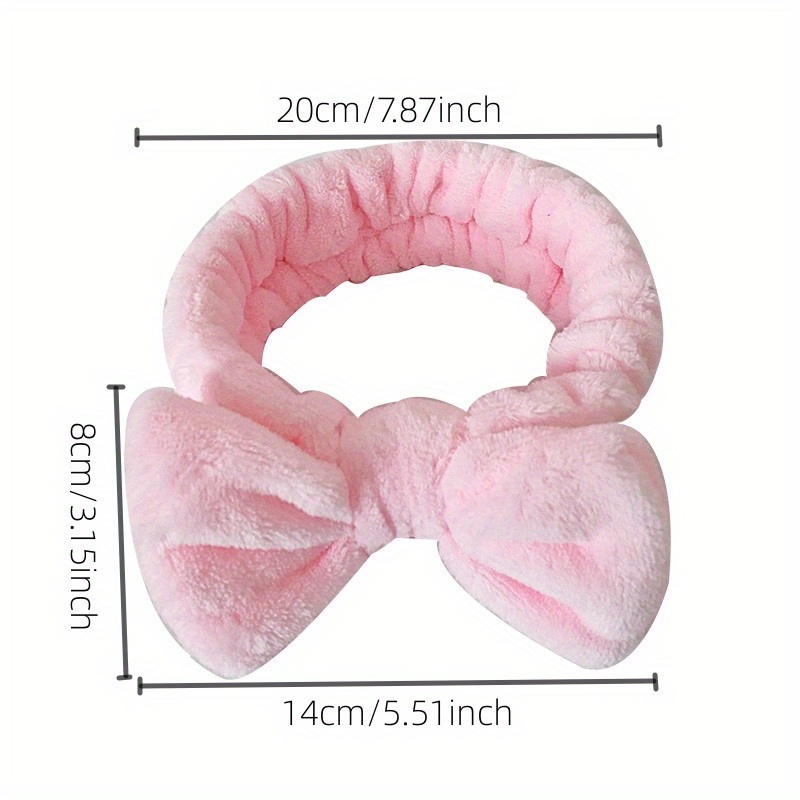 Plain Color Bow Headband Girls Soft Hairband Makeup Face - Temu