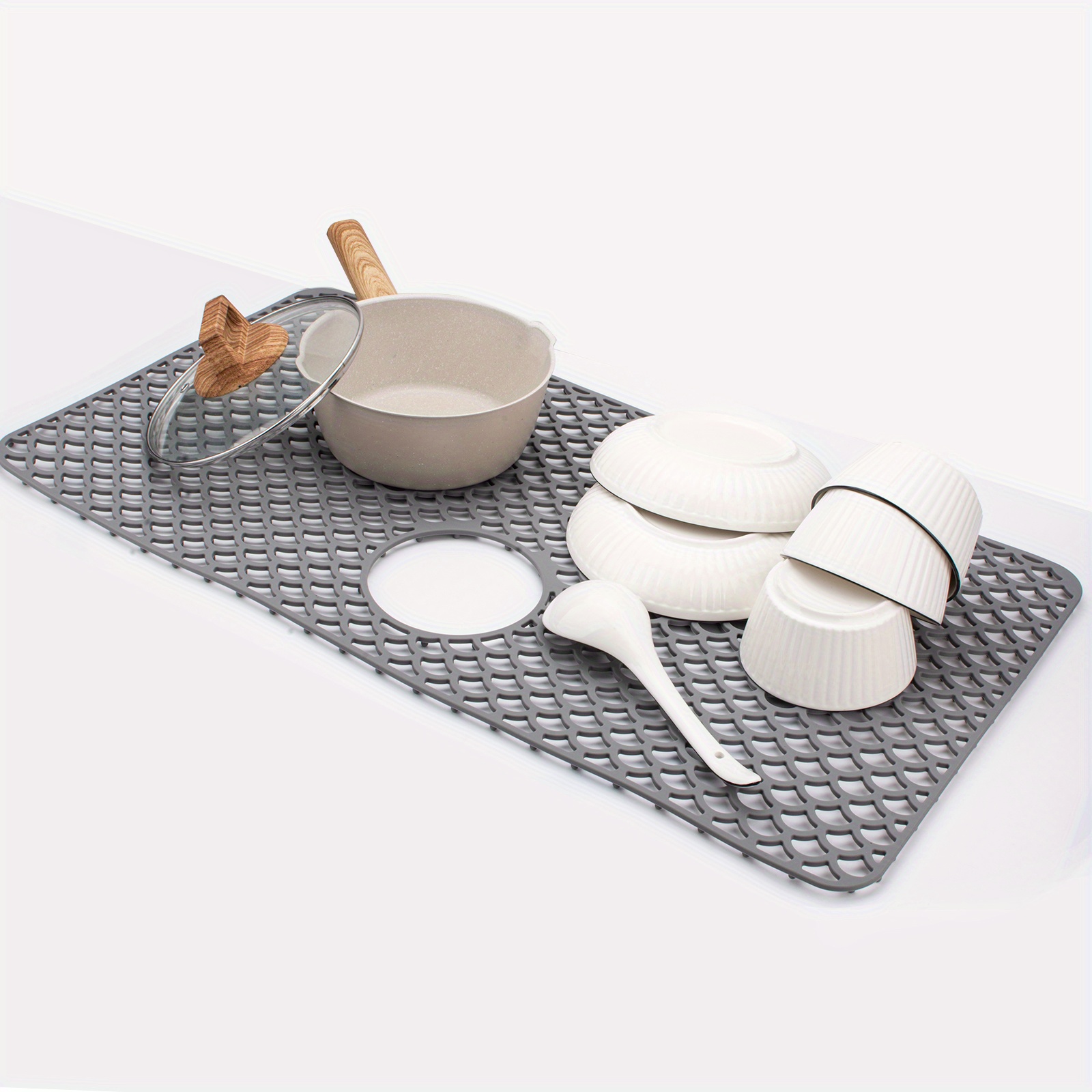 Sonew Tapis en silicone de cuisine, tapis en silicone pliable pour comptoir  de cuisine pour évier de cuisine