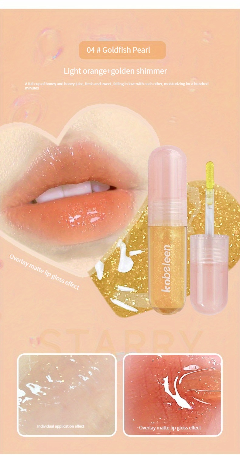 Lip Care Oil Shiny Jelly Doodle Lip Gloss Glitter Lip Gloss - Temu