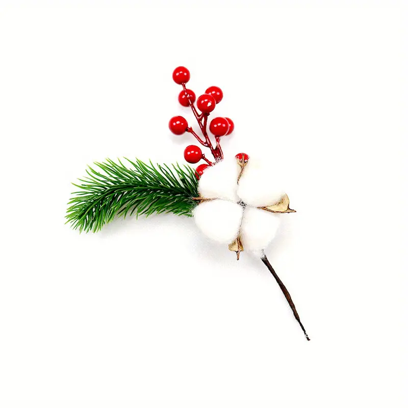 7.87' 'artificial Christmas Floral Picks Red And White Fake - Temu United  Arab Emirates