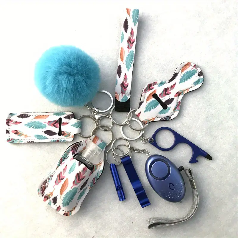 Safety Keychain Full Set for Women, Safety Keychain Set with Personal  Alarm, 9 Pcs Protective Keychain Accessories for Women