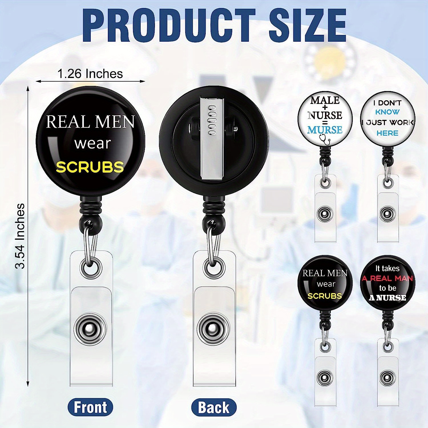 It Takes a Real Man to be a Nurse - Retractable Badge Reel With