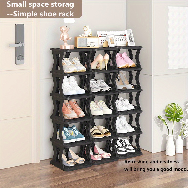 7-tier Shoe Rack For Closet And Entryway - Vertical Storage Organizer For  Small Spaces - Plastic Free Standing Shoe Racks - Narrow Shoe Organizer  Cabinet - Temu