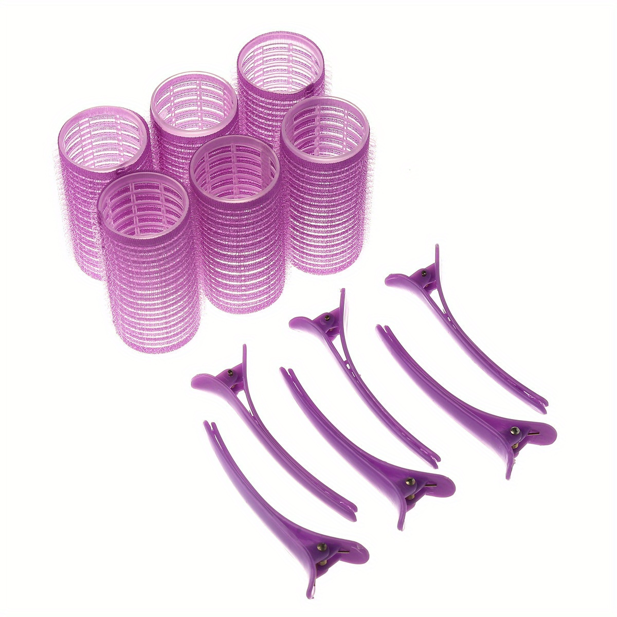 Image of 6 Hair Curlers With A Diameter Of 3.0cm, Including 6 Hair Clips. Curling Set, No-heat Curler, Salon Hair Curler, Diy Curler Suitable For Medium To Long Hair