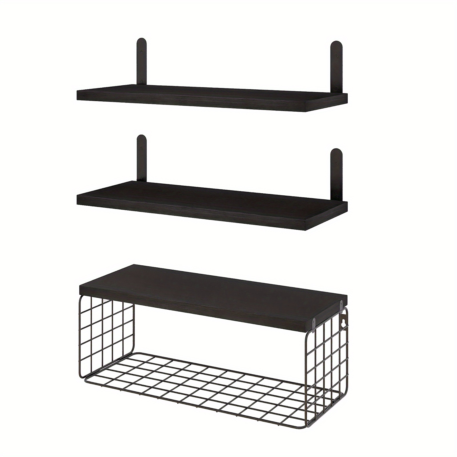  mDesign Metal Wire 3-Tier Hanging Shelf for Bathroom Storage -  Wall Mounted Decorative Shelves - Floating Metal Bathroom Shelf Basket -  Bathroom Wall Shelving - Concerto Collection - Black : Home & Kitchen