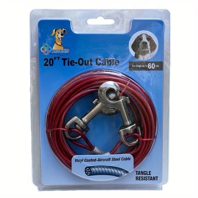 60 Pound Dog Tie out Cable With Swivel Hook - Temu