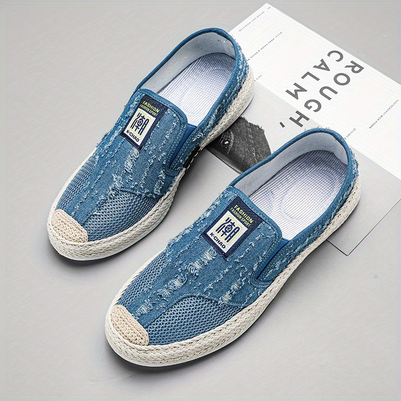 Men's Ripped Design Espadrilles Loafer Shoes, Casual Slip-on Shoes,  Comfortable Walking Shoes - Temu United Arab Emirates