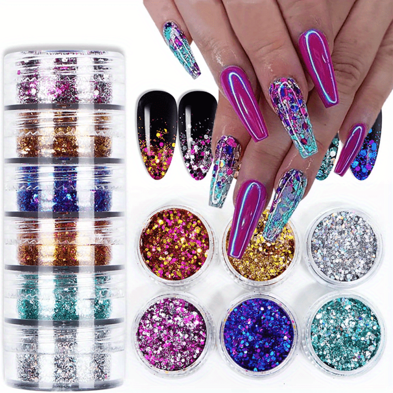 HSMQHJWE Silicone Nail Tools Sequin Eye Art Sequare Glitter Nail