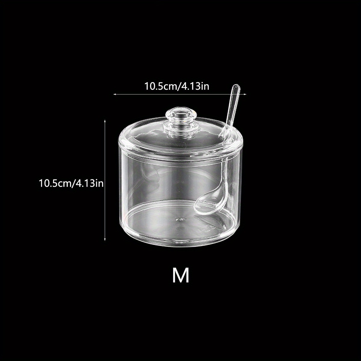 1pc Clear Spice Jar With Spoon, Simple PP Moisture-proof Seasoning