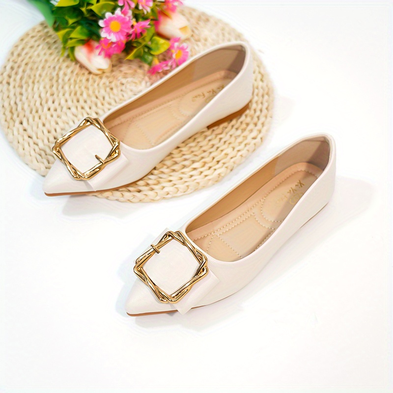 sapatos baixos com decoração de fivela feminina sapatos de Temu