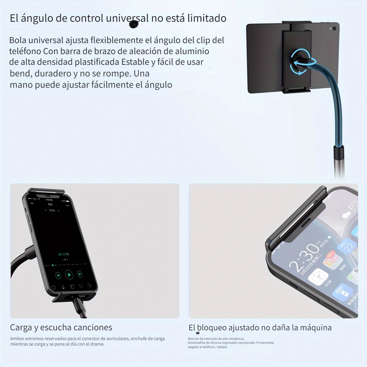 Soporte Teléfono Móvil Flexible Ajustable Clip Soporte - Temu Chile
