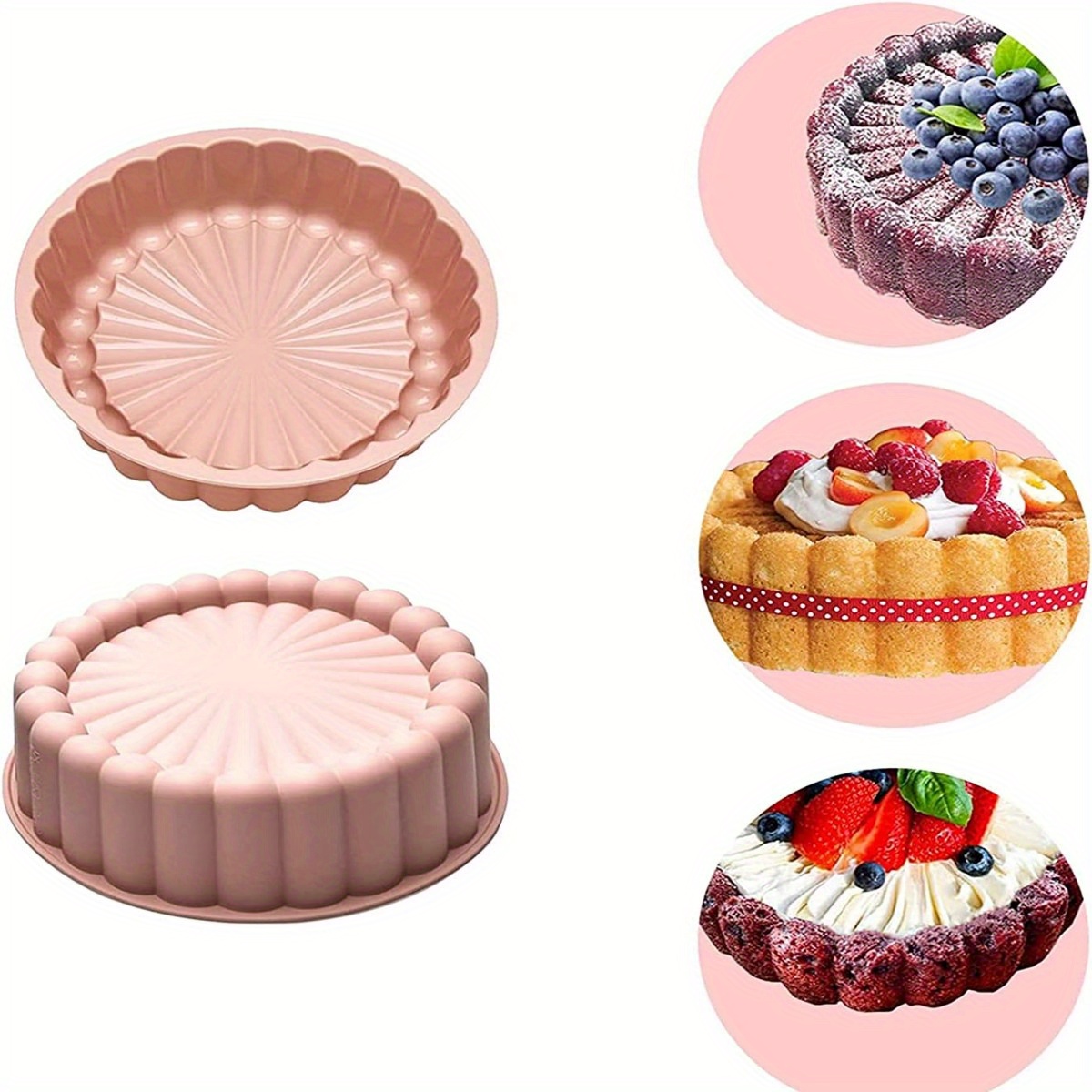 1pc non stick silicone round cake mold   flexible baking tool   for weddings birthdays more details 4