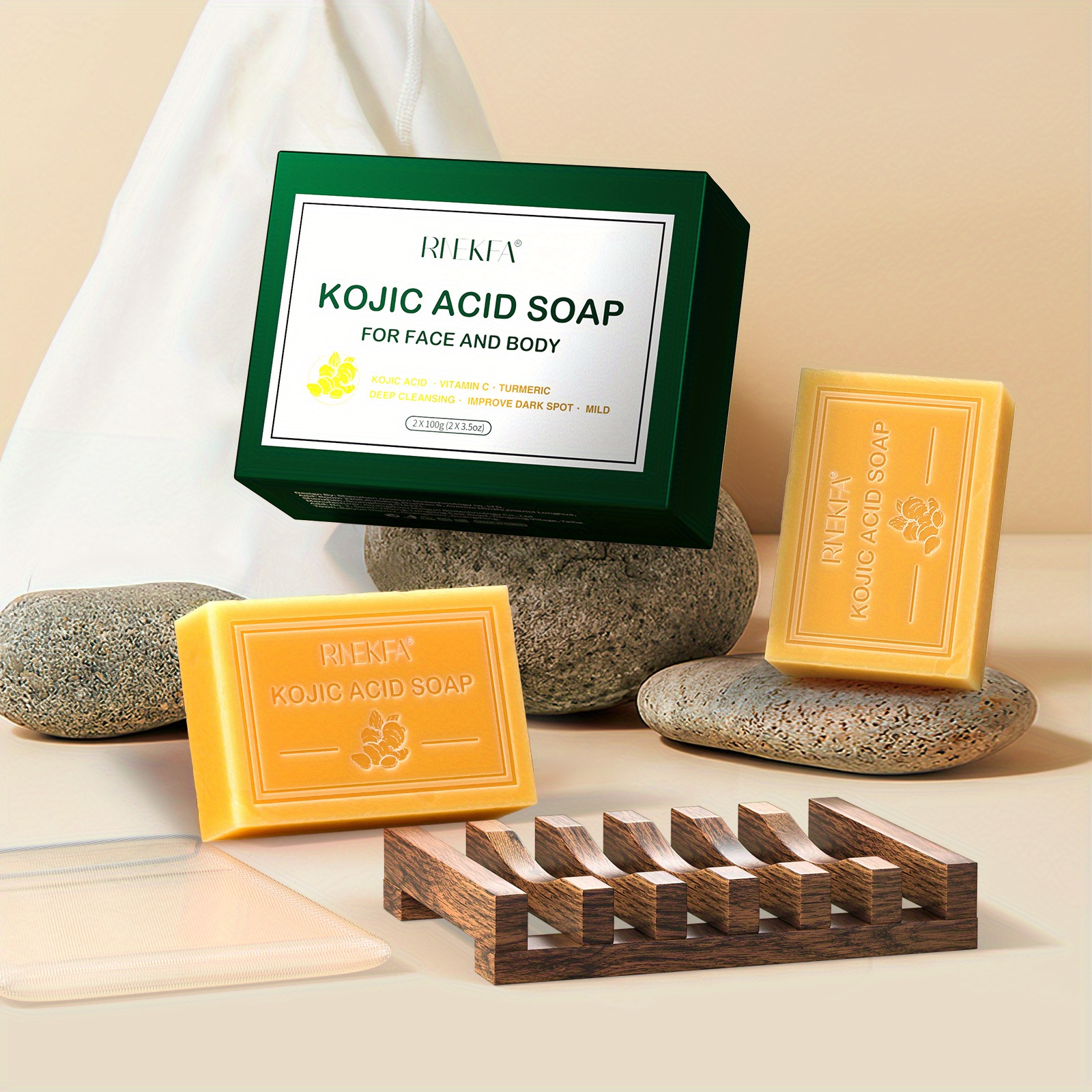 2pcs.Kojic w Milk Soap - ボディソープ