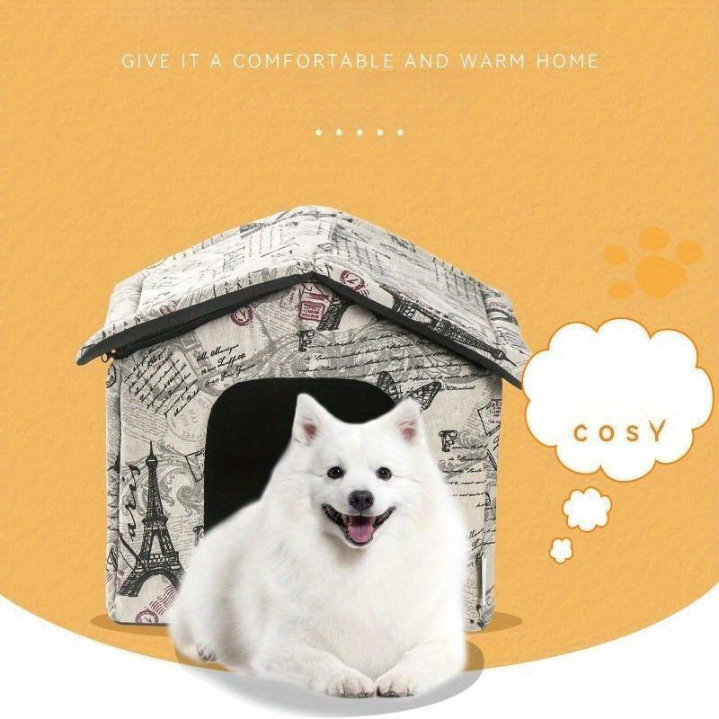 Cozy & Portable Pet Dog Kennel House: Detachable Plush Dog Bed Nest With  Handle & Warm Soft Dog House - Temu