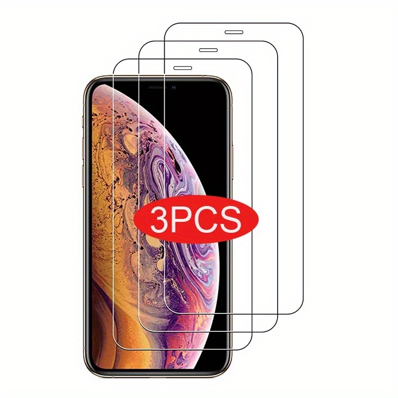 E-shop 3 Stück HD Transparentes Gehärtetes Glas für iPhone 14 13 12 11 Pro XR XS 13 12 plus Vollflächiger Bildschirmschutz Schutzfolie